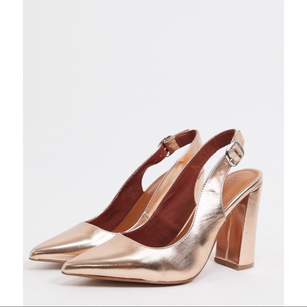 Rose Gold Block Heel - Picture 1 of 4